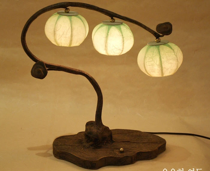 Бумажный абажур зеленый фонарь прикроватная тумбочка стол сенсорный свет регулируемый угол лампа - Изображение 1 из 1