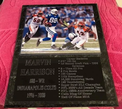 Marvin Harrison- Baltimore Colts statistics plaque - New Lower Pricing!! Cover