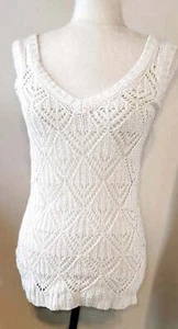 LOFT Ann Taylor Größe Small Damen Weiß Strick Spitze Tank Top/Ärmellos - Bild 1 von 3