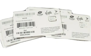 LOT 100 Sprint Boost Virgin Nano Sim wholesale prepaid post SIMGLW436C - Picture 1 of 1