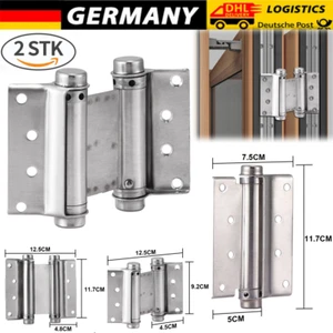2Stk Edelstahl Pendeltürscharnier Saloontür Pendeltürband Schwingtüre Scharnier - Bild 1 von 26