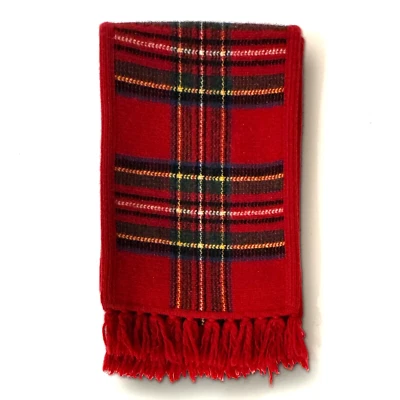 Vintage Ralph Lauren 100% Lambswool Men's Winter Warm Scarf Red Plaid Hong Kong Foto 1 de 4