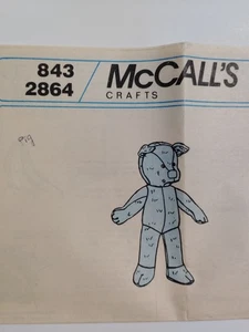 18" Pinkie Pig Stuffed Plush McCall's 843 2864 Craft Pattern NO ENVELOPE UC FF - Picture 1 of 4