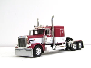 DCP maroon/white Peterbilt 389 63"flattop sleeper tractor 1/64 new no box - Picture 1 of 5