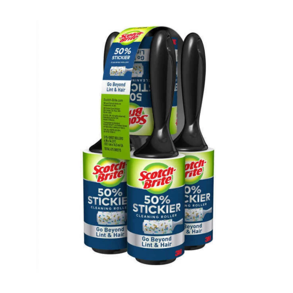 Scotch-Brite 50 STICKER CLEANING ROLLER Go Beyond Lint & Hair 5 x 95 Sheets