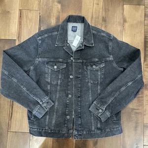 Gap 1969 Womens Dark Black Wash Denim Cotton Jean Jacket Size Medium NWT New! - Picture 1 of 8