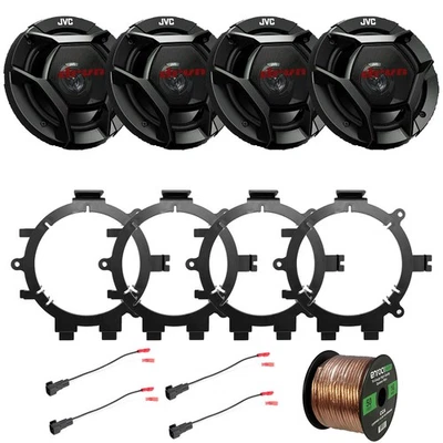 4x Altavoz Coche JVC CS-DR621 6.5" 300W, 4x Arnés, 4X Soportes, Cable Altavoz Foto 1 de 4