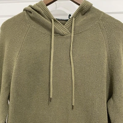 Lauren Ralph Lauren толстовка с капюшоном вафли трикотажа оливковый зеленый размер большой длинные рукава логотип - Изображение 1 из 4