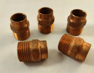 15 pcs. 1/2" Copper Female Sweat to 1/2" Male Threaded Pipe Adapter Fittings - Image 1 of 4