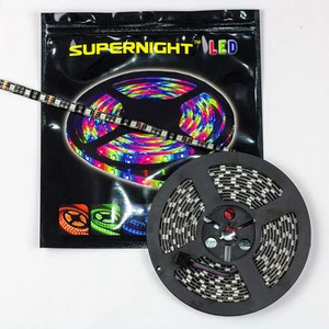 Waterproof 5M 300LEDs 5050 SMD RGB LED Strip Light Black PCB/Remote/Power Supply - Picture 1 of 13