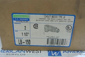 O-Z Gedney LB150 General Signal Conduit Body type LB 1-1/2" box of 2 NEW - Picture 1 of 5