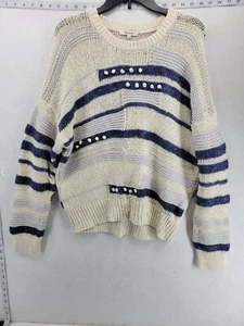 Madewell Women's Pullover Size XL Ivory 67% Cotton 13% Merino Wool - Picture 1 of 7