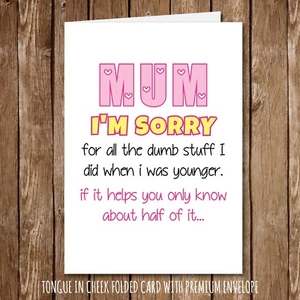 HAPPY MOTHERS DAY GREETING CARD FUNNY MUM MOTHER COMEDY JOKE BIRTHDAY SORRY 132f - Picture 1 of 3