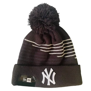 New Era New York Yankees Cuffed Pom Beanie Hat MLB Baseball Team Headwear - Picture 1 of 5