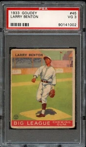 BB - 1933 Goudey - #45 - Larry Benton - PSA 3 - Sehr guter Zustand - Bild 1 von 2