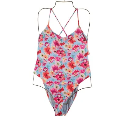 Nuevo Victoria Secret XL Traje de baño de una pieza Bikini Espalda de tirantes Cuello redondo Floral Foto 1 de 4