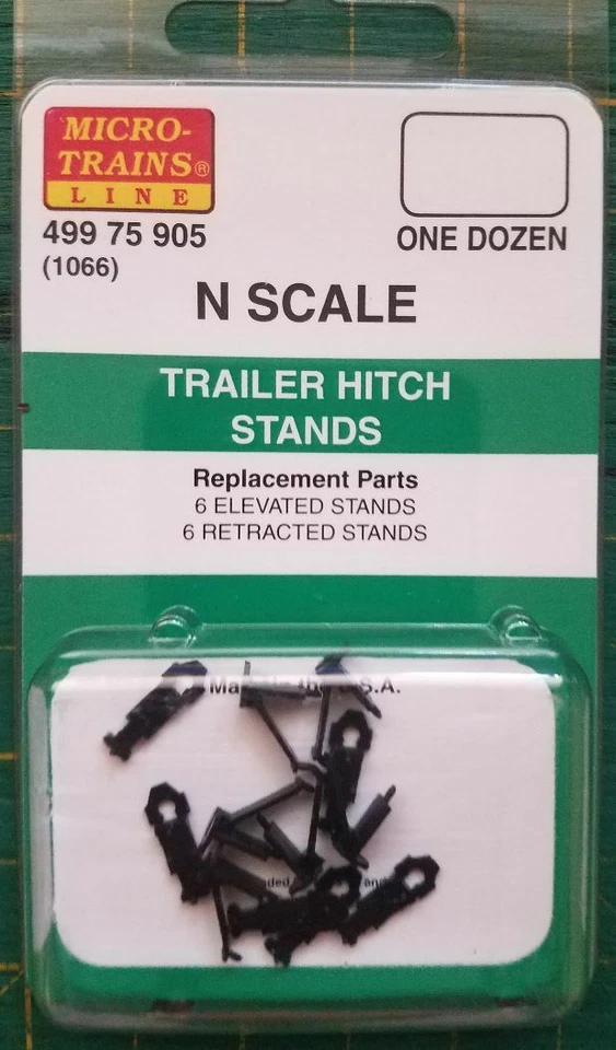N Micro Trains 499 75 905  Trailer Hitch Stands    1066  parts  1 DZ - Image 1 of 1