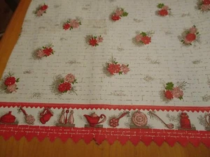 Vintage 6 ft Long/ 2 yards MCM Shelf Liner -Flowers Brick Kitchen Item Graphics - Picture 1 of 9
