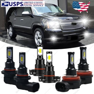 For Chevy Suburban Tahoe 2007-2014 - 6X 6000K LED Headlights Fog Light Bulbs QHB - Bild 1 von 12