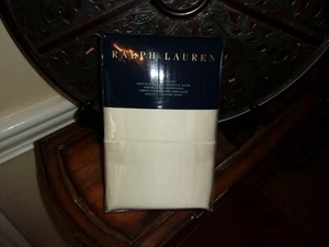 NIP Ralph Lauren RL 624TC Solid Sateen Hollywood Cream Queen Flat Sheet $145 - Picture 1 of 3