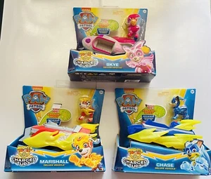 Lote de 3 vehículos de lujo Mighty Pups Charged Paw Patrol Skye Marshall & Chase - Imagen 1 de 4