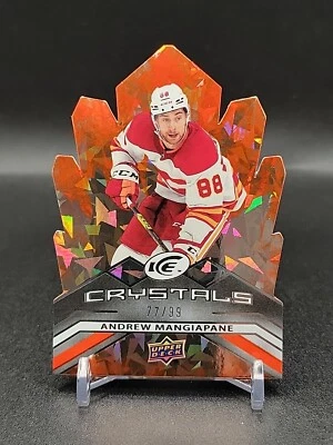 2021-22 ANDREW MANGIAPANE UPPER DECK ICE ICE CRYSTALS ORANGE #77/99 FLAMES - Image 1 of 2