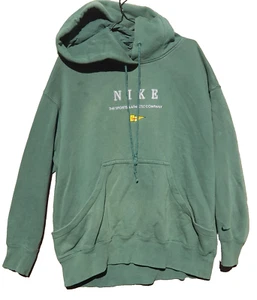 Nike Womens Sportswear Oversized Fleece pullover Green hoodie M - Picture 1 of 13