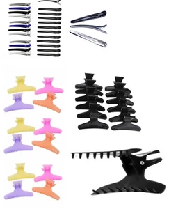 12x Peluquería de metal fuerte seccionamiento de cabello pico clip/abrazaderas para cabello - Imagen 1 de 29
