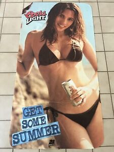 Coors Light Vintage Beach Towel “Get Some Summer” Coors Girl Bikini 55x29 Rare