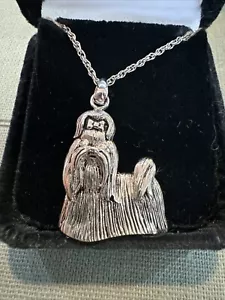 collana argento sterling danbury shih tzu .925 come nuova - Foto 1 di 5