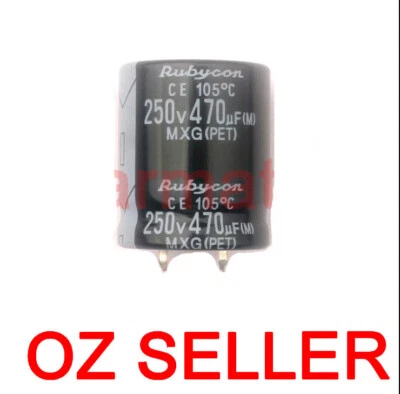Capacitor 470uf 250V 105°C 25X30mm for LCD Monitor Screen Rubycon computer TV OZ - image 1 of 3