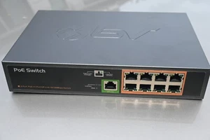 BV-Tech POE-SW801 8 PoE+ Ports With 1 Ethernet Uplink 120W Black New Open Box - Picture 1 of 5