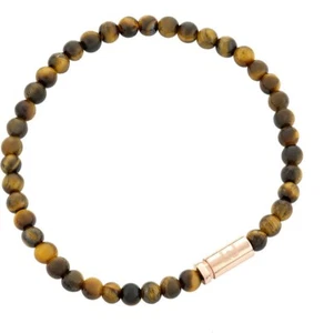 Liu Jo Men's Bracelet Gold Stainless Steel Amber Pearls Elastic MLJ141 - Picture 1 of 1