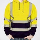 High Visibility Road Striped Casual Hooded Coats Long Sleeve for Roadside