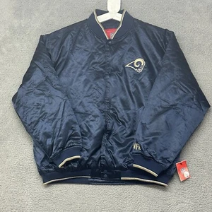 LA St Louis Rams Bomber Jacket Mens XL Blue Yellow Football NFL Varsity Nylon - Picture 1 of 20