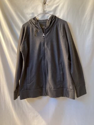 Cómoda Sudadera con Capucha Danskin Gris Elastizada Cremallera 2 Bolsillos Talla X-Grande Foto 1 de 4