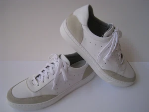 M.GEMI WHITE LEATHER SNEAKERS WOMEN'S SIZE US 7 EUR 38 MADE IN ITALY FREE S/H - Picture 1 of 8