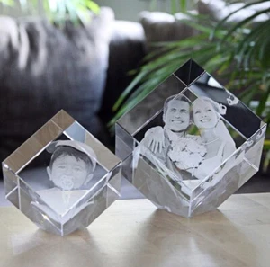 CC80 Glas 3D Geschenkidee 2D Foto zu 3D Weihnachten Familie Freunde Individuell - Bild 1 von 5