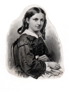 American BNC 'Familiar Lady' Portrait Proof India on Card Intaglio 1800s - Picture 1 of 3