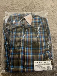 Savage Fenty Women's Flannel Shirt Blue Medium NWT Blue Aruba Canterbury Plaid - Picture 1 of 7