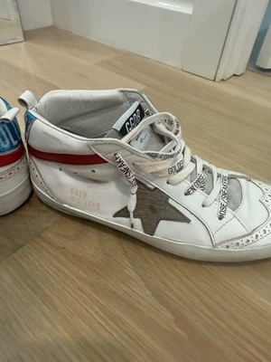 Подлинный Золотой гусь середины звезды кроссовки размер 40, коричневый звезда, красный + синий подкладка - Изображение 1 из 4