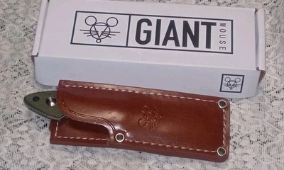 Cuchillo Giant Mouse Gmf con funda de cuero hecho en Italia Foto 1 de 4