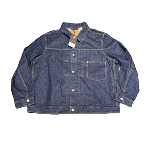 NWT Levi's Type 1 Denim Selvedge Trucker Jacket Mens Size XL Cinch Buckle Back - Picture 1 of 17