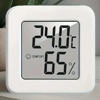 THERMOMETER INDOOR Digital LCD Hygrometer Temperature Humidity Meter Alarm Clock - Image 1 of 4