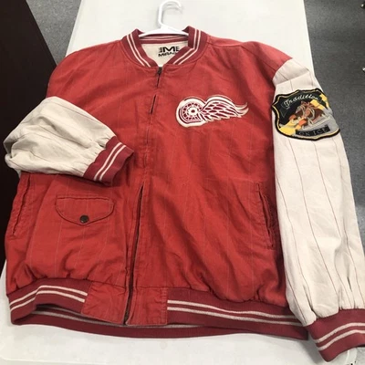 VTG Detroit Red Wings Mirage Coat Jacket NHL Hockey Heritage XL 80's 90's Pinstr - Image 1 of 4