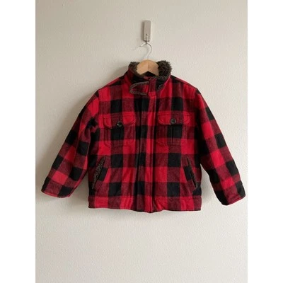 Gap Buffalo Check Plaid Fleece Lined Coat Size S(6-7) - Image 1 of 4