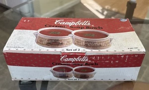 2001 Campbell's Ceramic Soup Bowls Set of 2 Vintage (Box Opened Never Used) - Picture 1 of 4