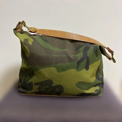 MZ 华莱士迷彩单肩包二手皮革手柄折叠存储礼物 — 第 1/4 张图片