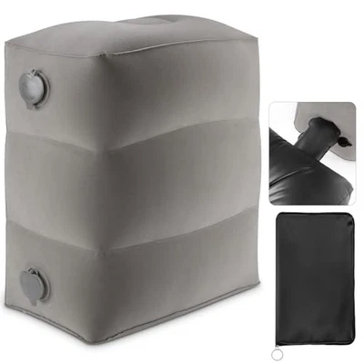  Almohada reposapiés inflable para viaje, cama de avión para niños, ajustable 3 grises Foto 1 de 4