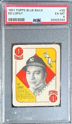 1951 Topps Blue Back - #39 Ed Lopat - PSA 6 - Image 1 of 2